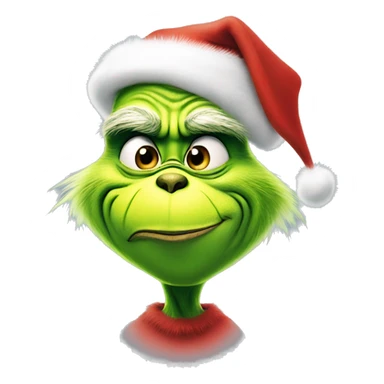 The grinch with a Christmas hat sticker