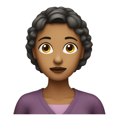 woman thinking carefully with a slight frown sticker