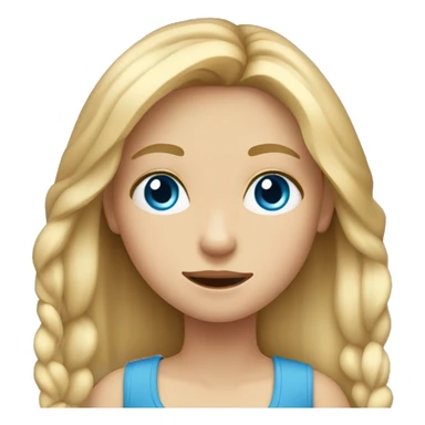 Girl 10 years old. Long blond hair. Big blue eyes. sticker