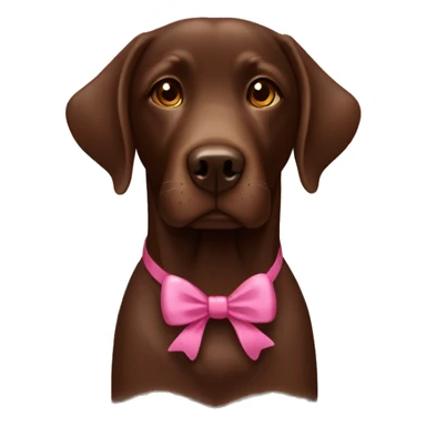 chocolate lab with a bow sticker