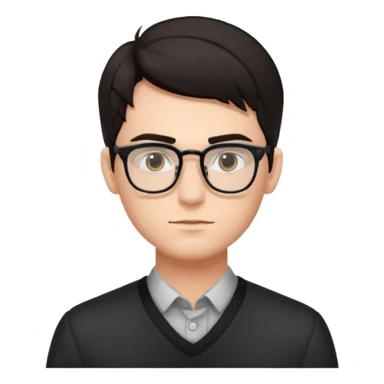 young man with glasses and slick hair sticker