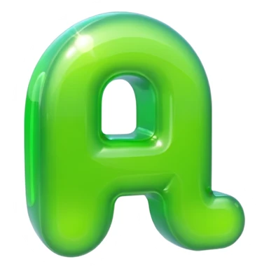 neon green bubble letter A sticker