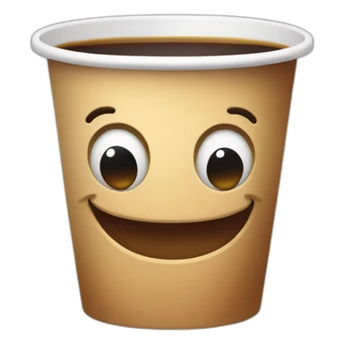 cup with big smile coffee sticker