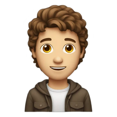 brown hair guy with laptop sticker