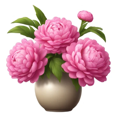 Realistic Bright pink pions in vase sticker
