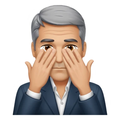 George clooney covering his eyes with his hand sticker