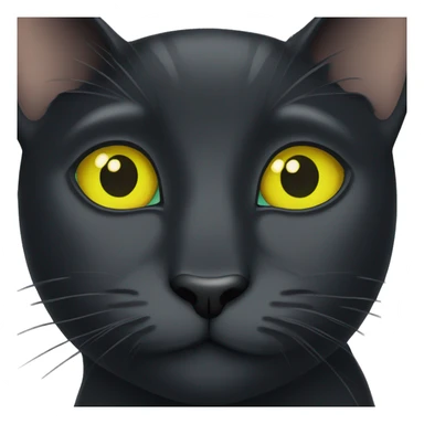 Black cat with yellow speck and green eyes  sticker