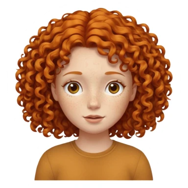 A ginger girl with curly hair in this style 👩🏼‍🦱 just the head no body sticker