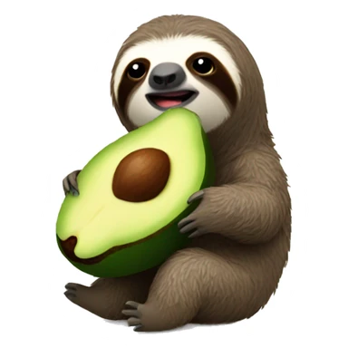 A sloth eating an avocado  sticker