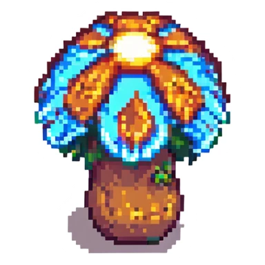 glowing mushroom pixel art sticker