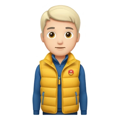 man with puffer vest sticker