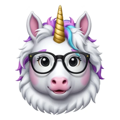 unicorn with black glasses sticker