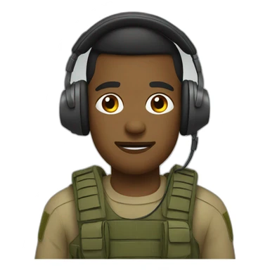 Soldiers with headphones sticker