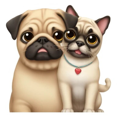 Kitty with a pug sticker