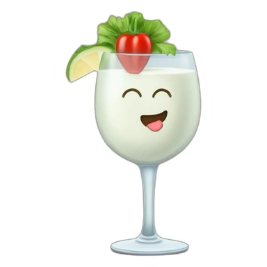 ranch dressing in a wine glass sticker