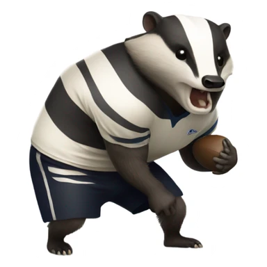 Badger in rugby gear  sticker