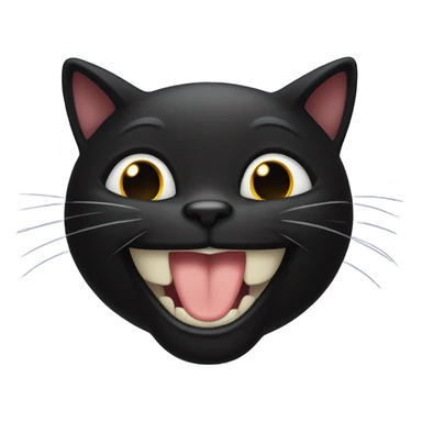 The black cat is laughing sticker