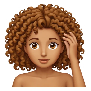 A tan woman with curly hair scratching her head  sticker