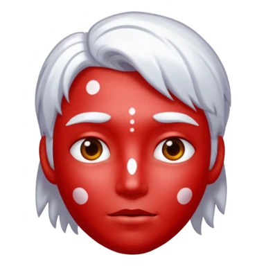 Red shiny guy with sus spots and white shiny hair sticker