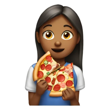 Girl eating pizza sticker