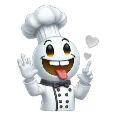 ghost chef blowing kiss heart with its hand sticker