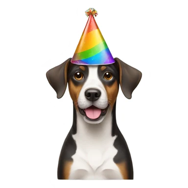 dog wearing a party hat  sticker