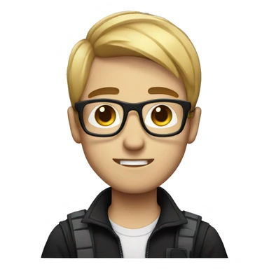 nerdy emo guy sticker