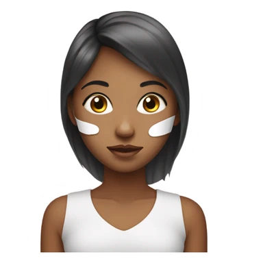 girl with face care mask sticker