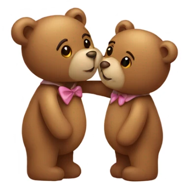 Teddy bear kissing sticker