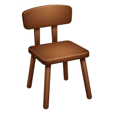 Wooden chair with on three legs sticker