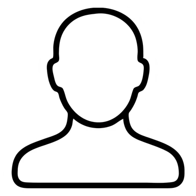 icon of human head and shoulders with more detailed outer contour, no internal details, no fill, outline style, no text sticker