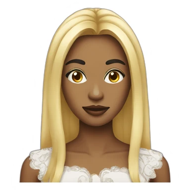 Masquerade woman straight hair sticker