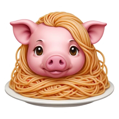   renaissance monalisa pig with pink spaghetti background  sticker