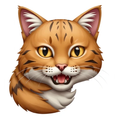 a cat biting the bobcats neck  sticker