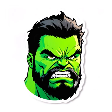 Hulk w full beard sticker