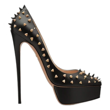 VALENTINO Tan-go PLATFORM PUMP black spikes sticker