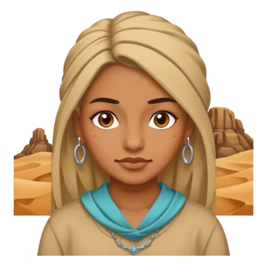desert woman with piercings just face  sticker
