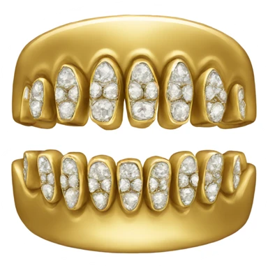 Gold diamond grill sticker