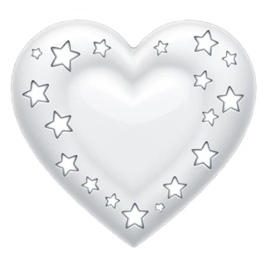 Cuore bianco elegate con stelle luminose a forma di rombo nei lati del cuore sticker