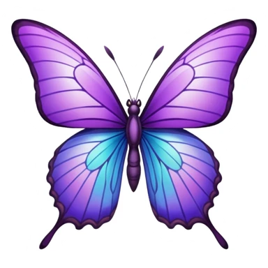 Purple butterfly with sharp ends on their wings sticker