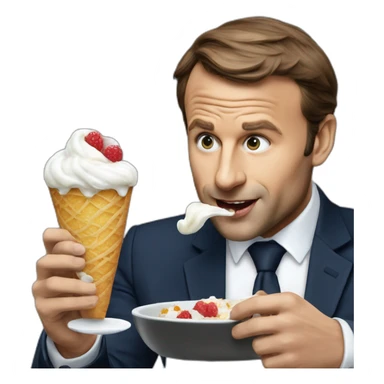 macron qui mange une glace sticker