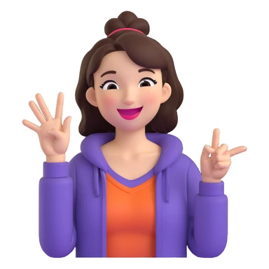 young woman from the waist up, smiling playfully with one eye closed winking, tongue sticking out slightly, making a Victory Hand gesture with one hand, head tilted, fun confident cheerful vibe, clean minimal background sticker