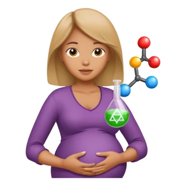 chemical molecule symbol next to a pregnant  sticker