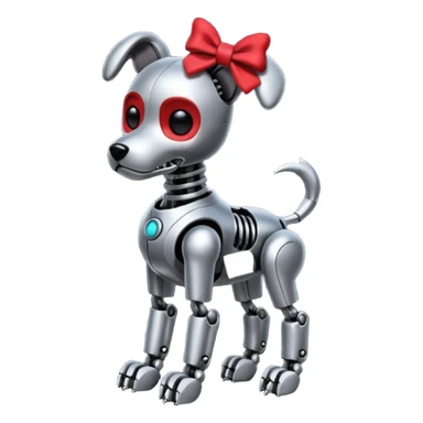 animatronic dog with red bow time like fnaf but dog emoji ios sticker