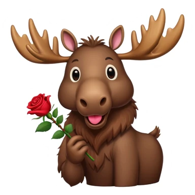 Moose with rose sticker