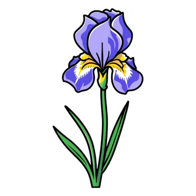 elegant iris flower in bloom sticker