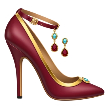 burgundy sexy high heel with jewelry sticker