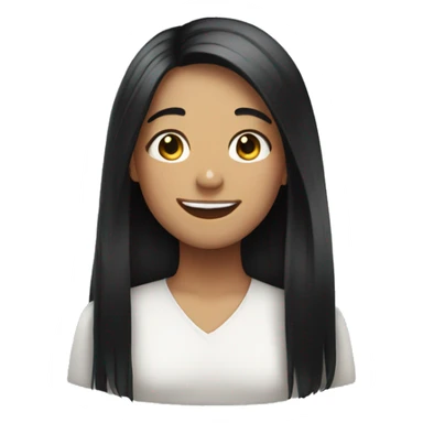 smiling girl with long black hair sticker