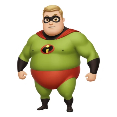 green fat mr incredible farting  sticker