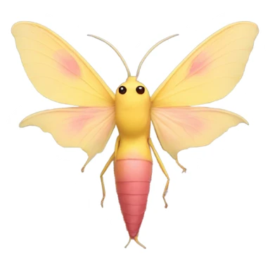 Rosy maple moth side profile with no mouth  sticker